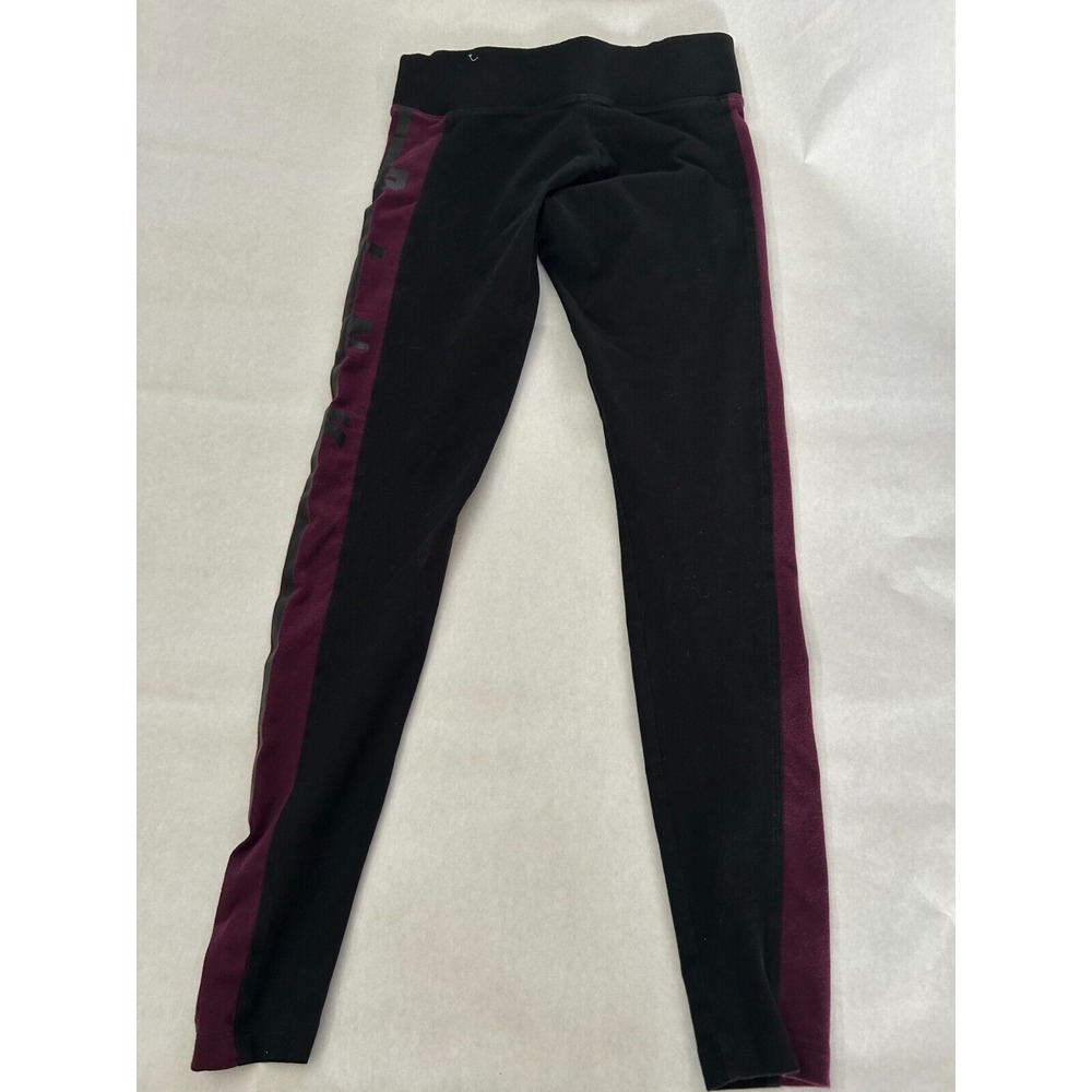 PINK Victoria Secret‎ Womens Black Yoga Leggings Small Burgundy Red Activewear